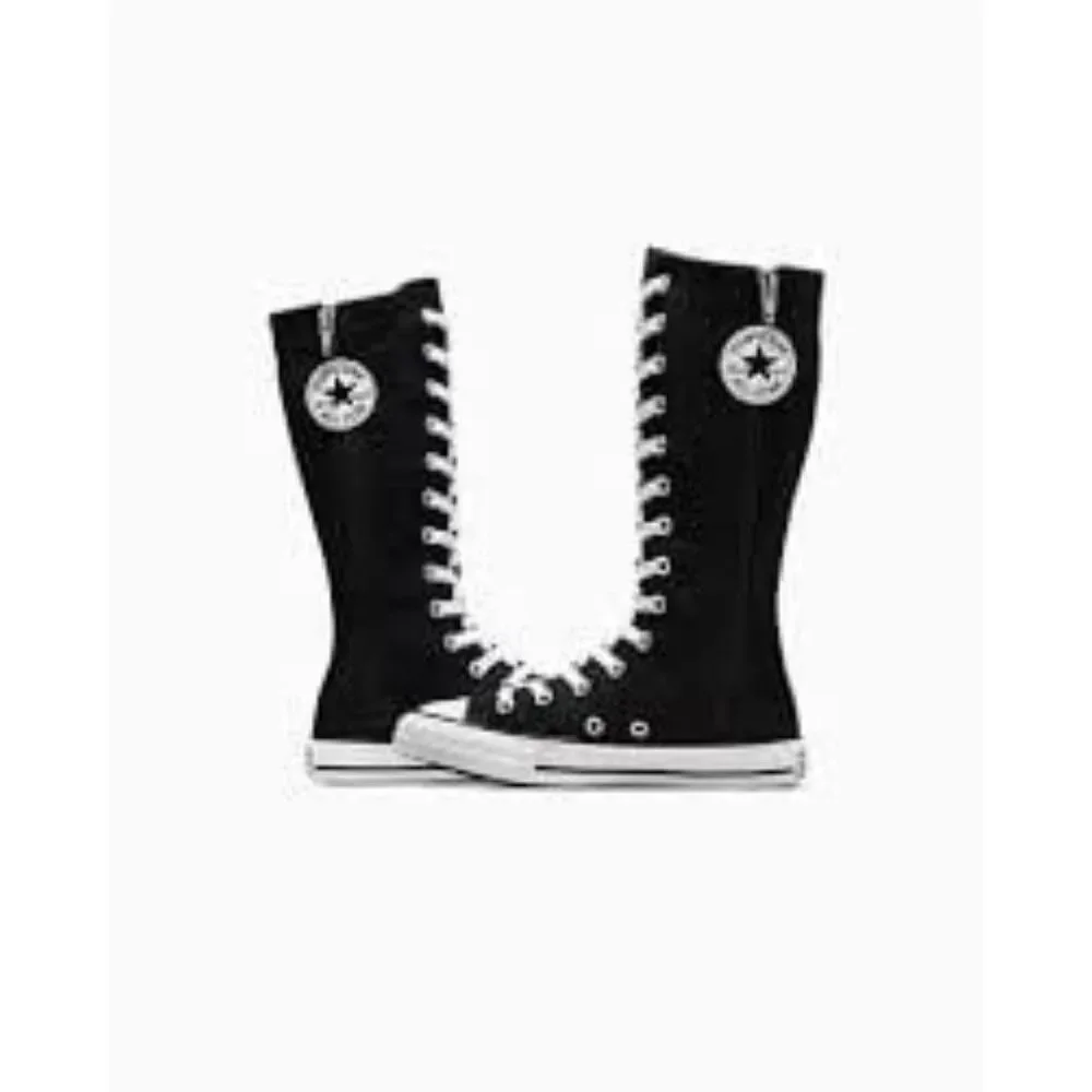 Converse Kids Size 3 Shoes NEW Knee High Chuck Taylor All Star XHi Black Zip Up